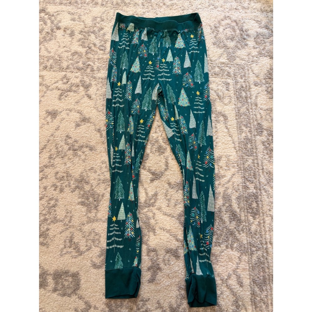 Little Sleepies Christmas Trees Bamboo Pajama Pants Green Kids 9/10 Holiday